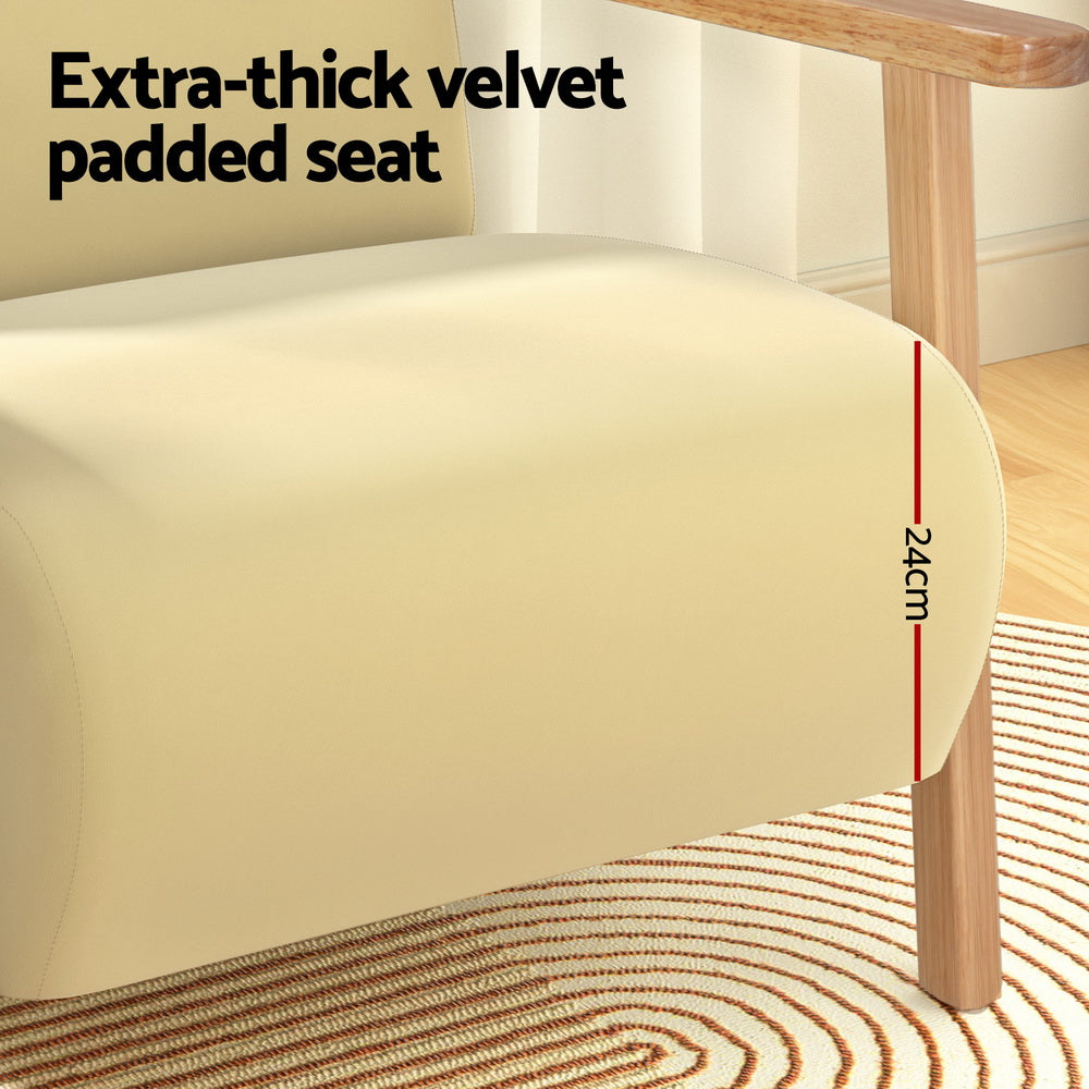 Low Set Accent Chair Velvet  Feature Armchair - Yellow - Homecoze