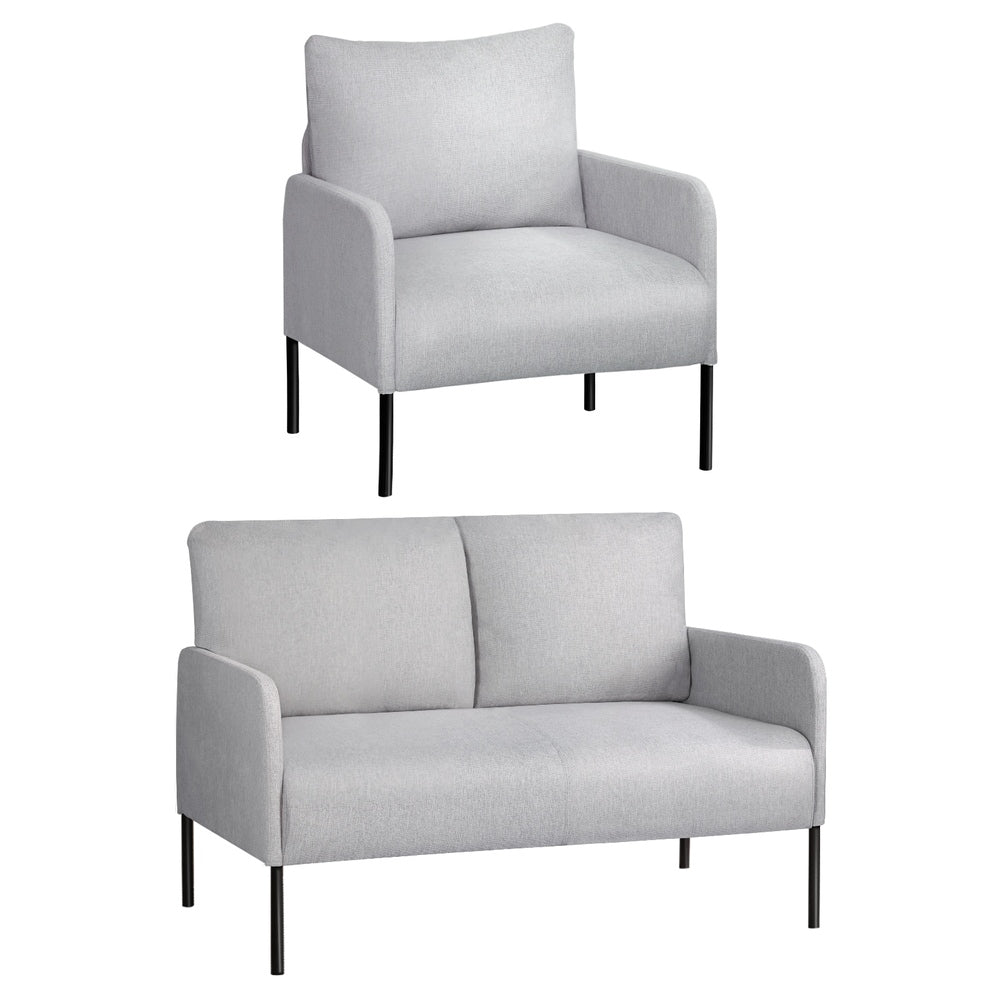 Artiss Armchair 4 Seater Sofa Set Pillow Gery Kane - Homecoze