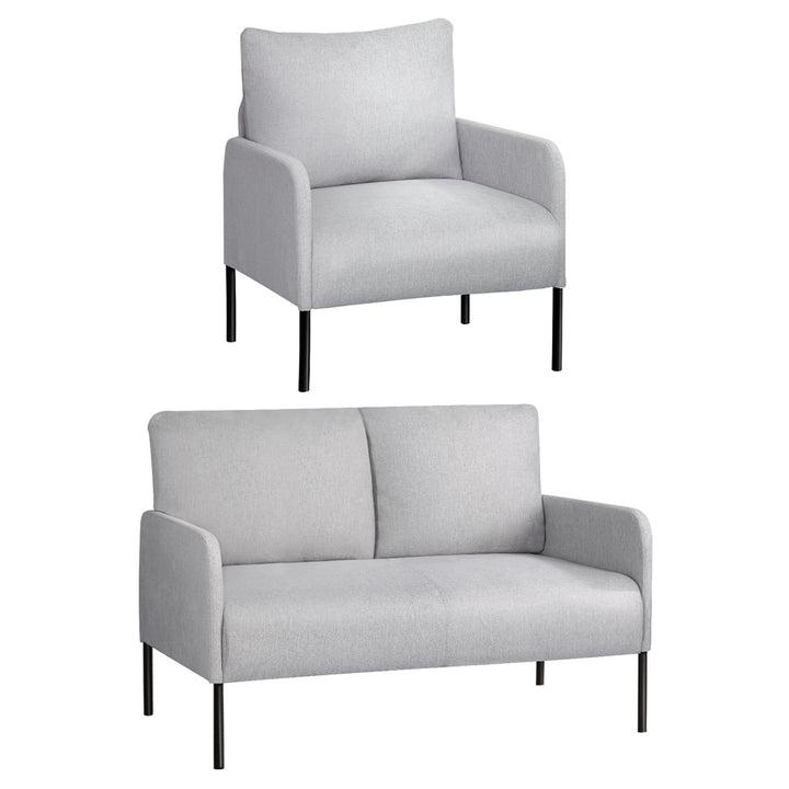 Artiss Armchair 4 Seater Sofa Set Pillow Gery Kane - Homecoze