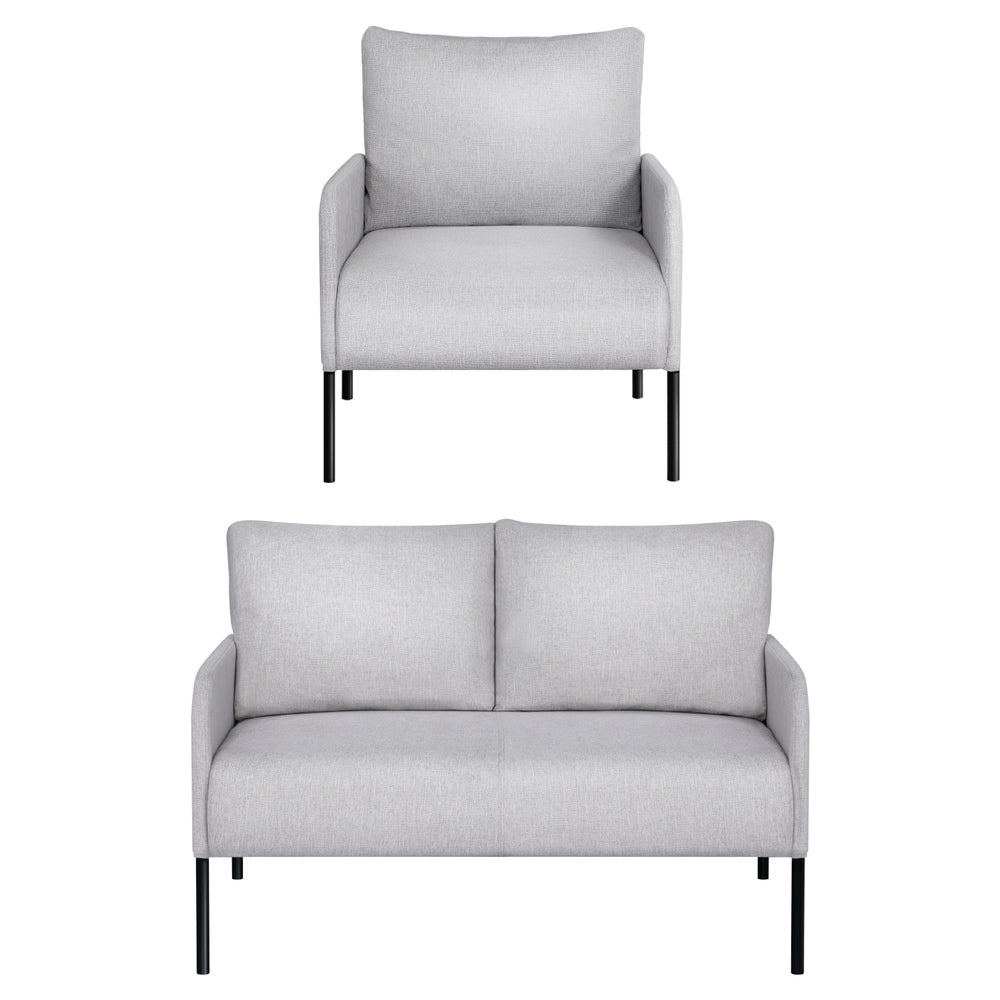 Artiss Armchair 4 Seater Sofa Set Pillow Gery Kane - Homecoze