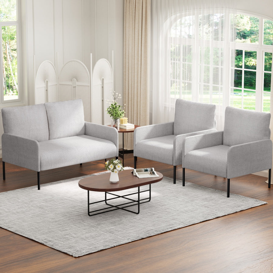 Artiss Armchair 4 Seater Sofa Set Pillow Gery Kane - Homecoze