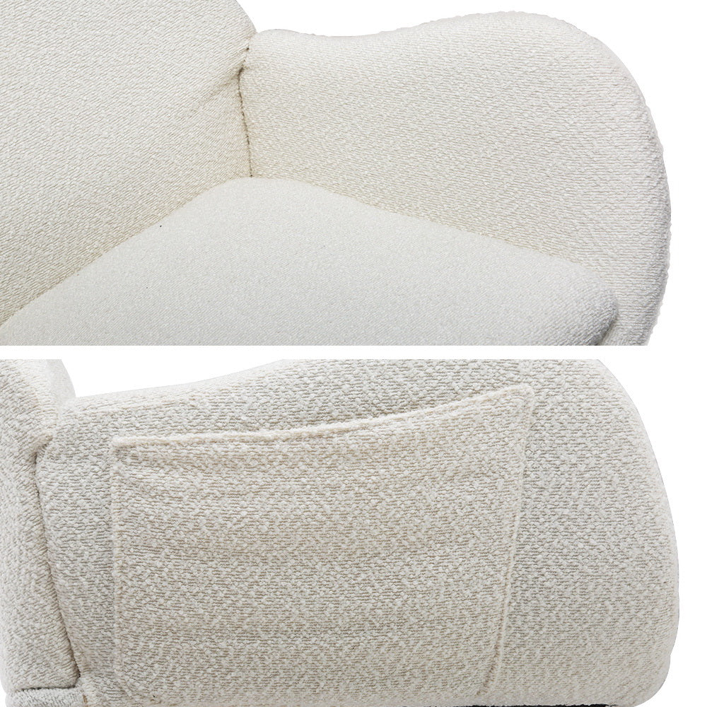 Modern Boucle Nursing Rocking Chair - White - Homecoze