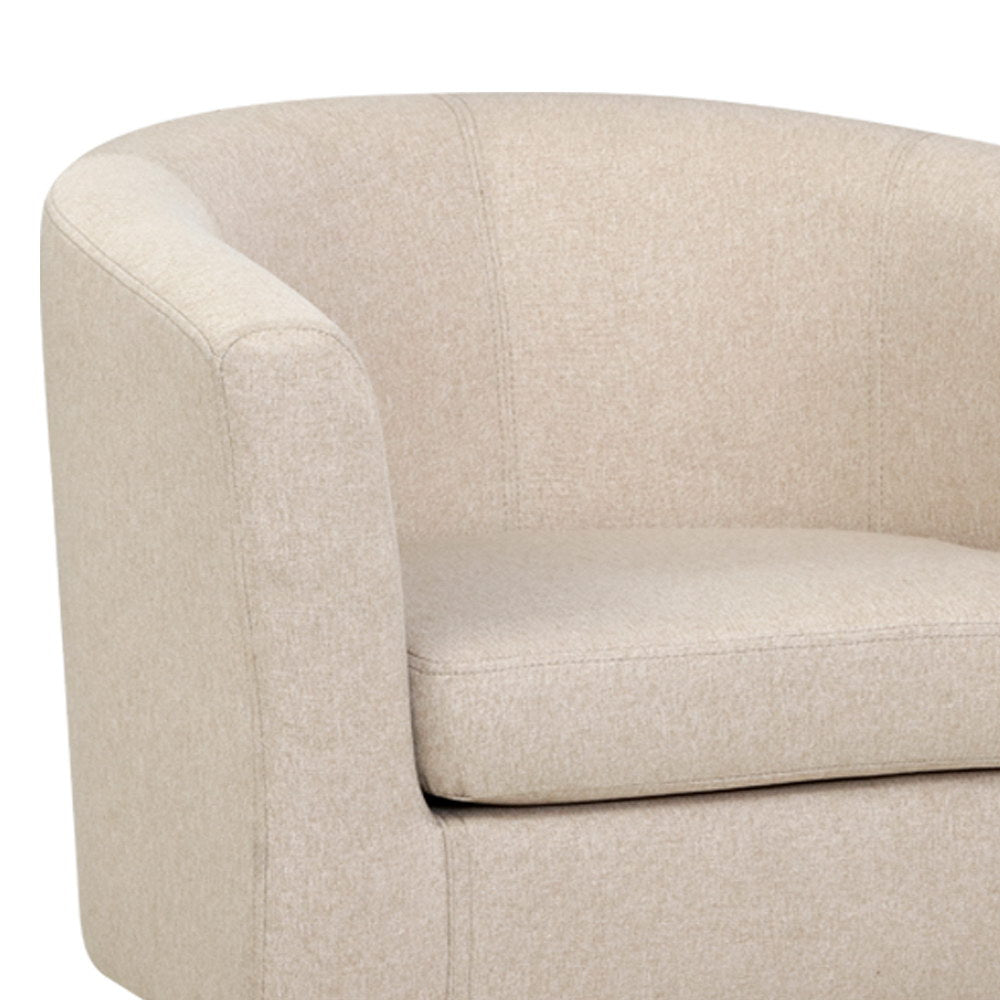 Low Back Fabric Tub Armchair - Beige - Homecoze