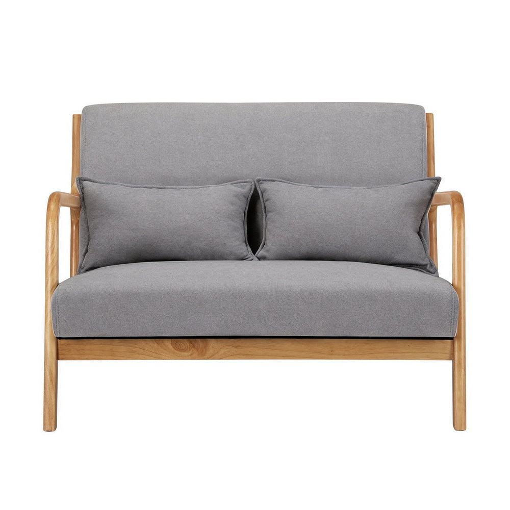 Artiss Armchair 2-seater Loveseat Fabric Grey - Homecoze