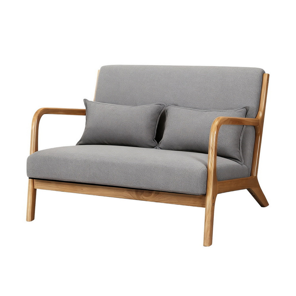 Artiss Armchair 2-seater Loveseat Fabric Grey - Homecoze