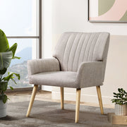 Modern Faux Fabric Accent Lounge Armchair - Beige - Homecoze