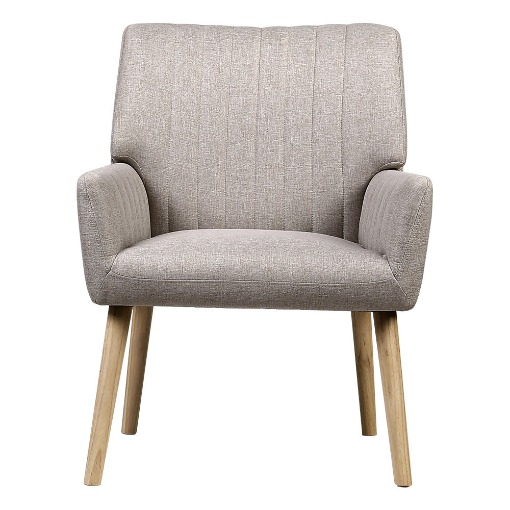 Modern Faux Fabric Accent Lounge Armchair - Beige - Homecoze
