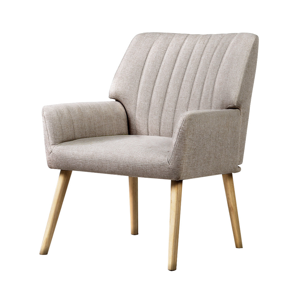 Modern Faux Fabric Accent Lounge Armchair - Beige - Homecoze