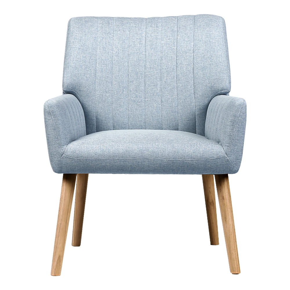 Modern Faux Fabric Accent Lounge Armchair - Blue-Grey - Homecoze