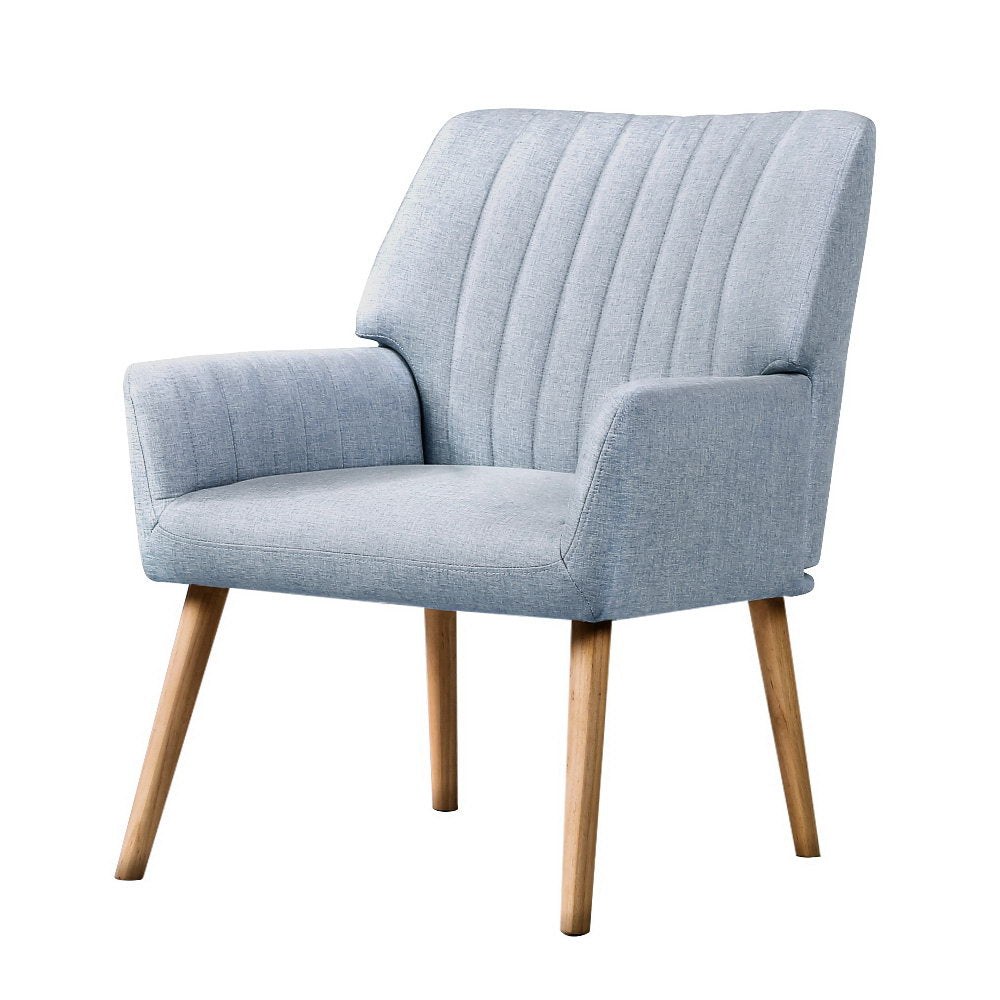 Modern Faux Fabric Accent Lounge Armchair - Blue-Grey - Homecoze