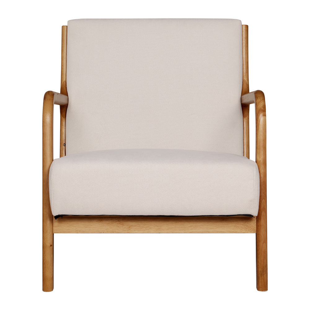 Coastal Inspired Low-Set Accent Armchair - Beige - Homecoze