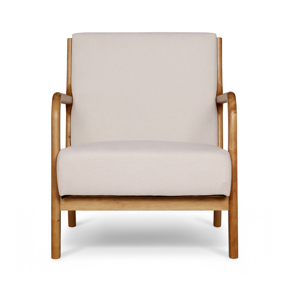 Set of 2 Coastal Low-Set Accent Chairs - Beige - Homecoze