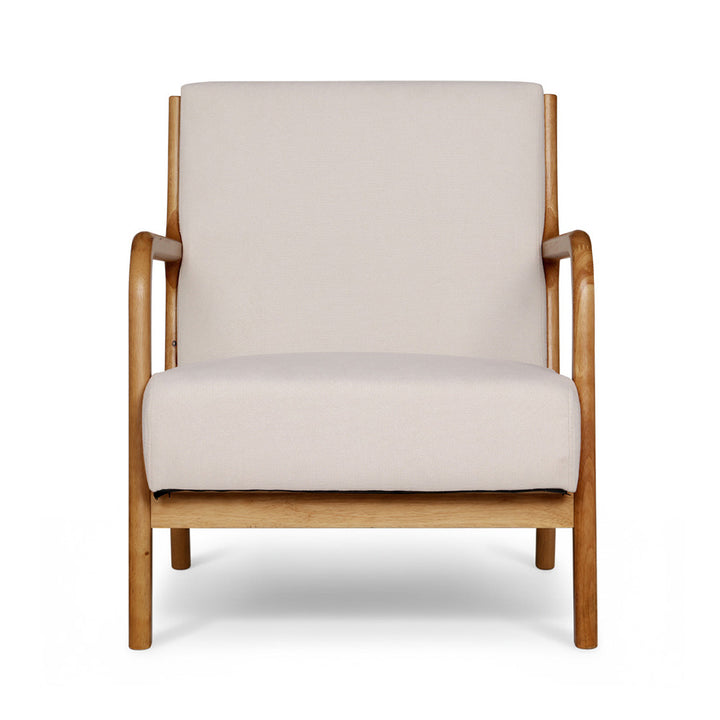 Set of 2 Coastal Low-Set Accent Chairs - Beige - Homecoze