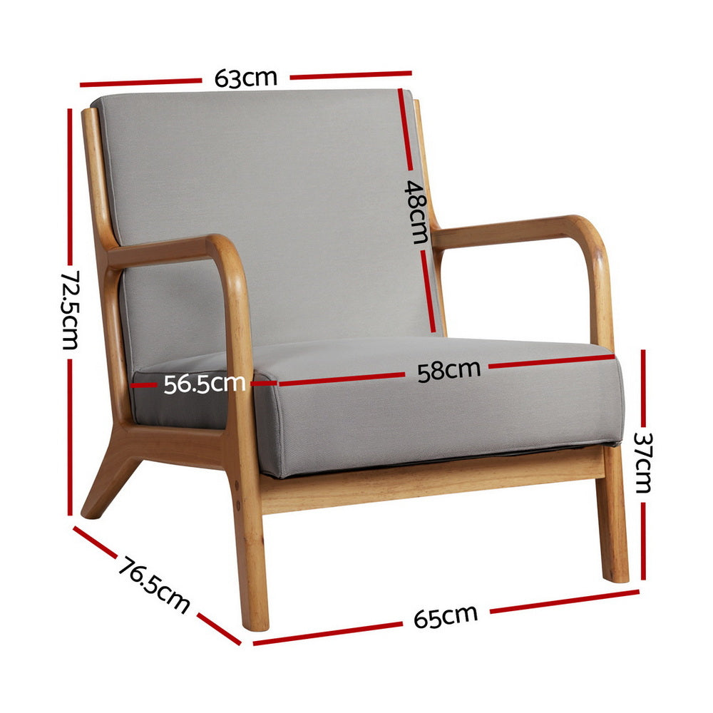 Artiss Armchair Fabric Light Grey - Homecoze
