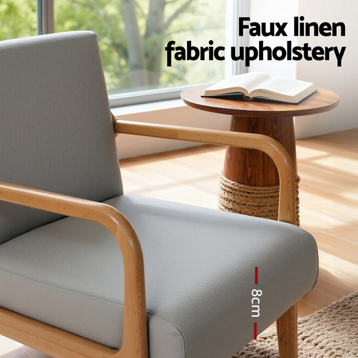 Artiss Armchair Fabric Light Grey - Homecoze