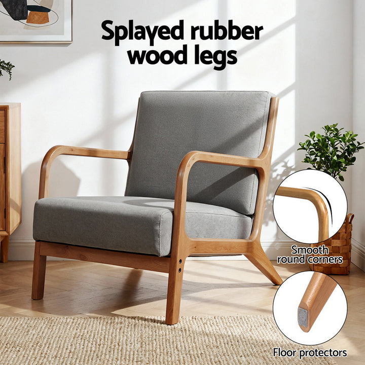 Artiss Armchair Fabric Light Grey - Homecoze