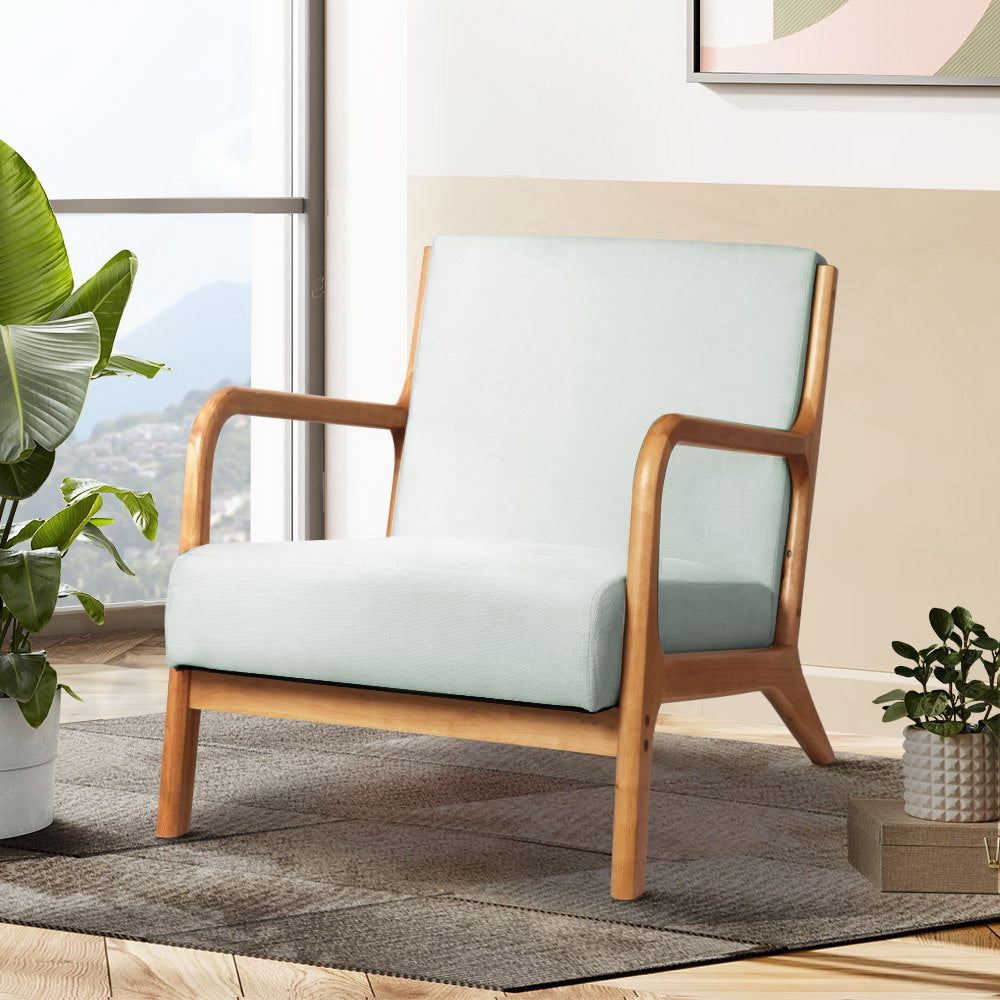 Modern Classic Coastal Inspired Accent Lounge Armchair - Grey - Homecoze
