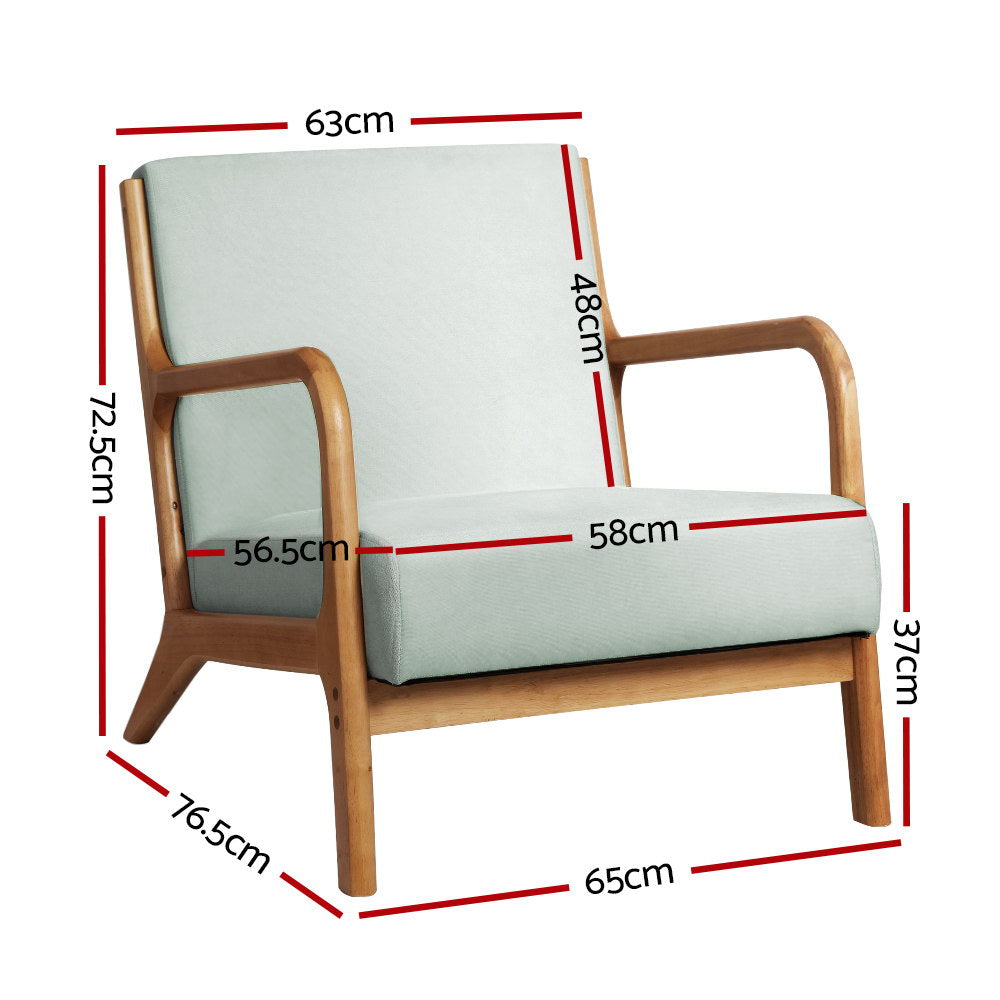 Modern Classic Coastal Inspired Accent Lounge Armchair - Grey - Homecoze