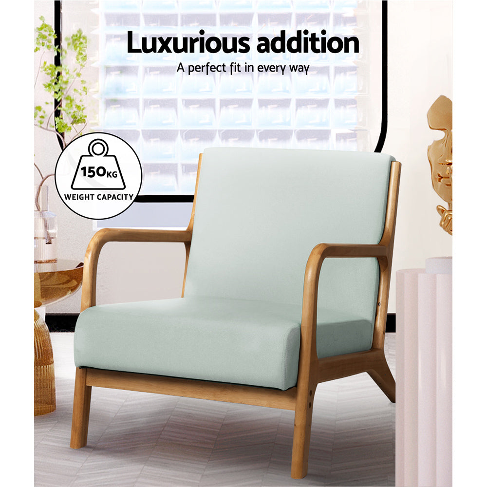 Modern Classic Coastal Inspired Accent Lounge Armchair - Grey - Homecoze