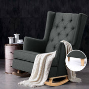 Charcoal Rocking Chair - Fabric Armchair - Homecoze