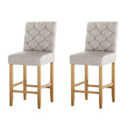 Theodore (Set of 2) Wooden Bar Stools 65cm - Beige - Homecoze