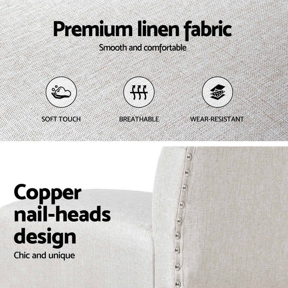 Theodore (Set of 2) Wooden Bar Stools 65cm - Beige - Homecoze