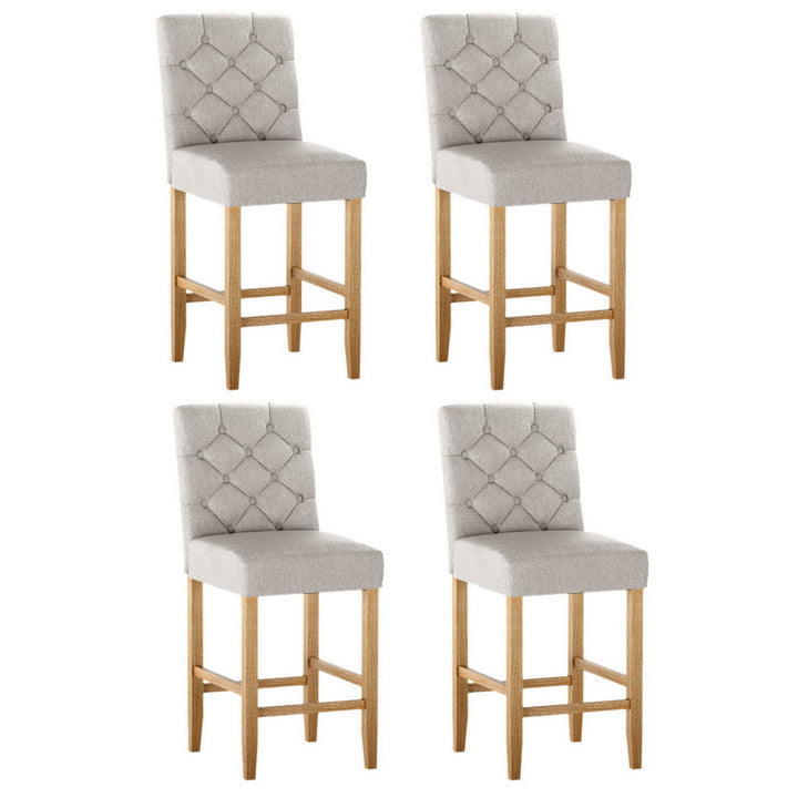 Theodore (Set of 4) Wooden Bar Stools 65cm - Beige - Homecoze
