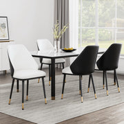 Anika (Set of 4) PU Leather Dining Chairs - Beige & Black