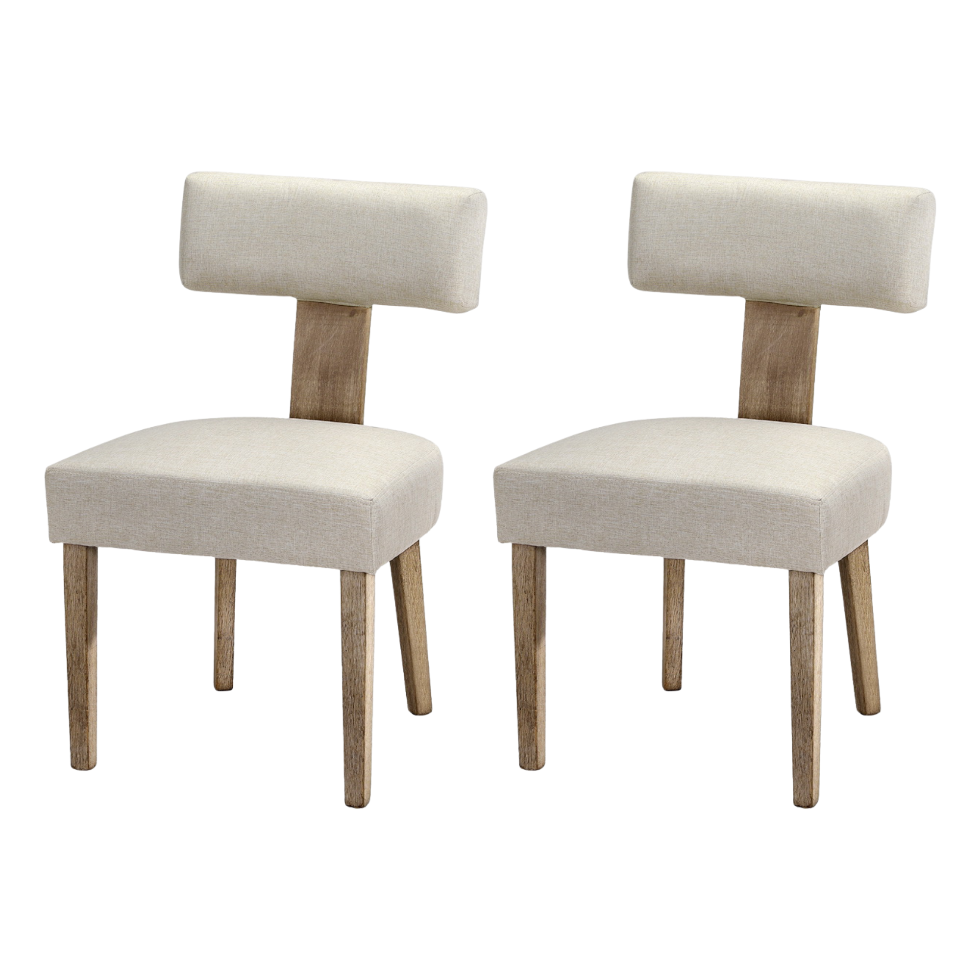 Windsor (Set of 2) Linen-Look Dining Chairs - Beige