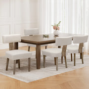 Artiss Dining Chairs Set of 4 Linen Fabric Wooden Beige - Homecoze
