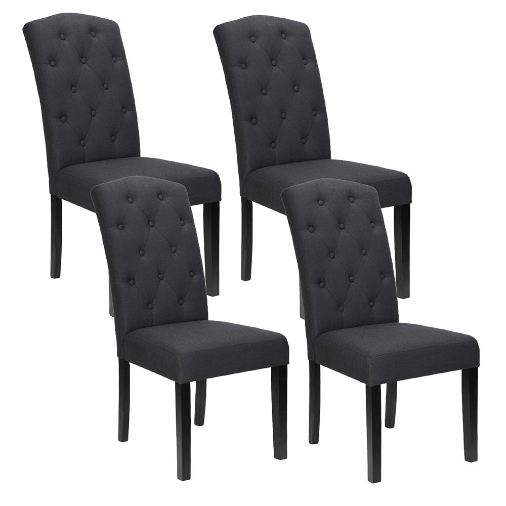 Artiss Dining Chairs Set of 4 Linen Parsons Chair Dark Grey - Homecoze
