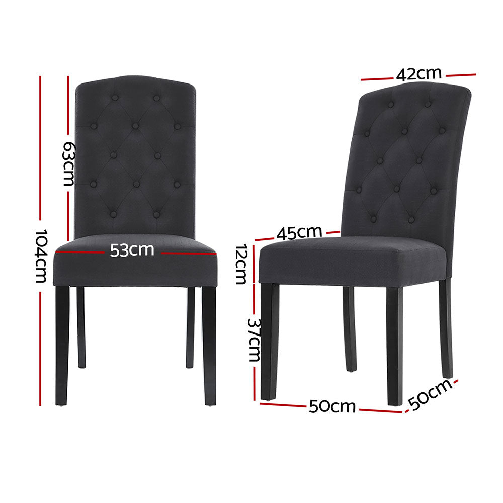 Artiss Dining Chairs Set of 4 Linen Parsons Chair Dark Grey - Homecoze