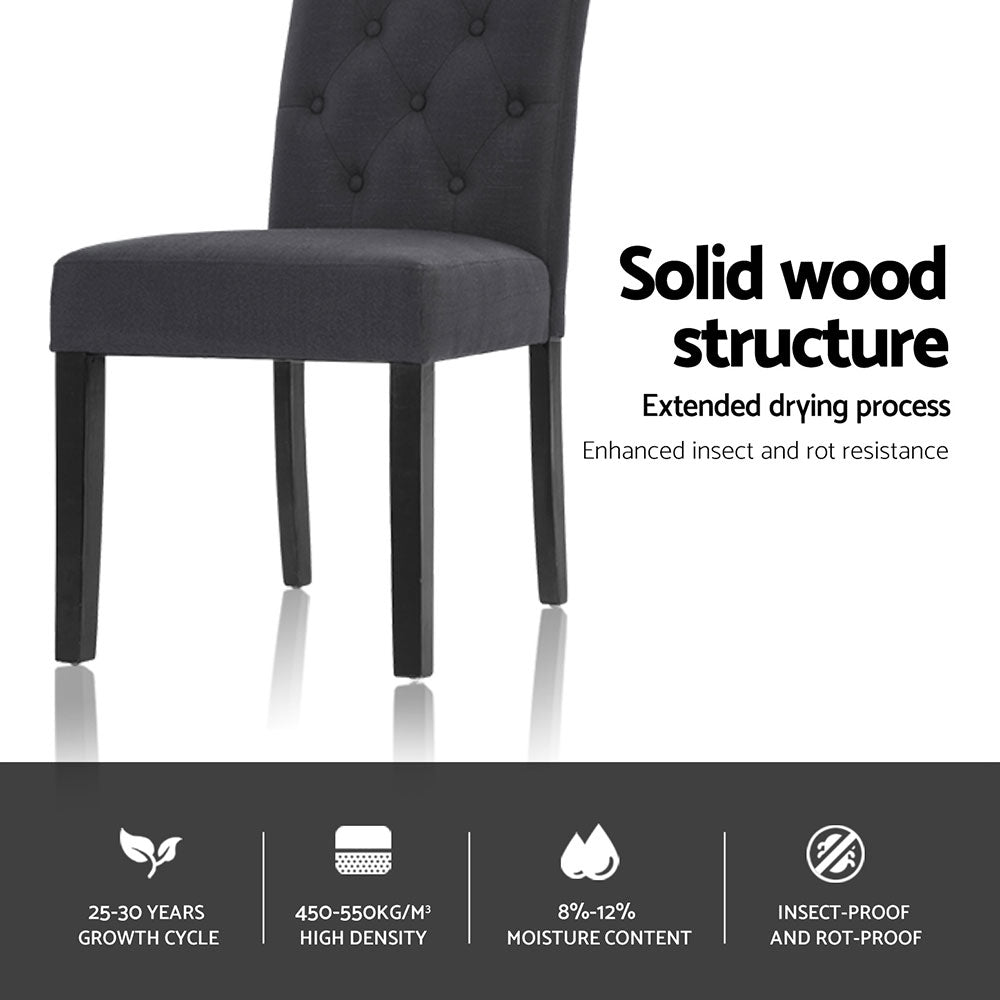 Artiss Dining Chairs Set of 4 Linen Parsons Chair Dark Grey - Homecoze
