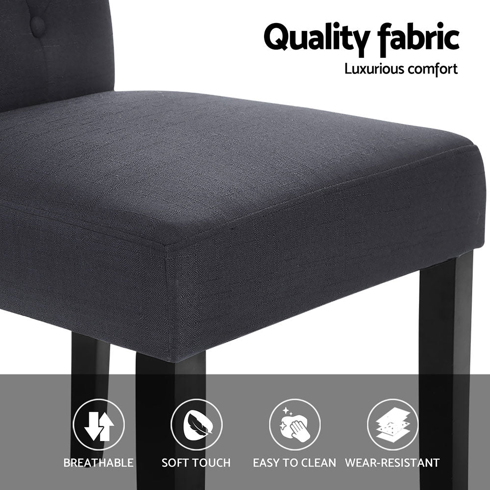 Artiss Dining Chairs Set of 4 Linen Parsons Chair Dark Grey - Homecoze