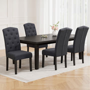 Artiss Dining Chairs Set of 4 Linen Parsons Chair Dark Grey - Homecoze