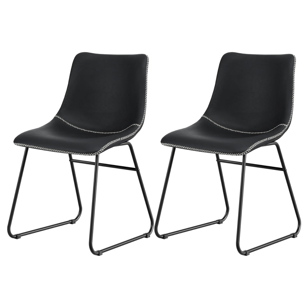 Hudson (Set of 2) Dining Chairs - Black - Homecoze