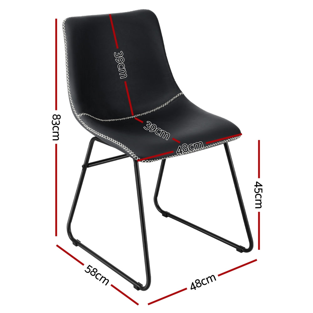 Hudson (Set of 2) Dining Chairs - Black - Homecoze