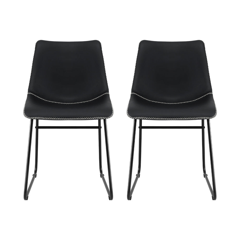 Hudson (Set of 2) Dining Chairs - Black - Homecoze