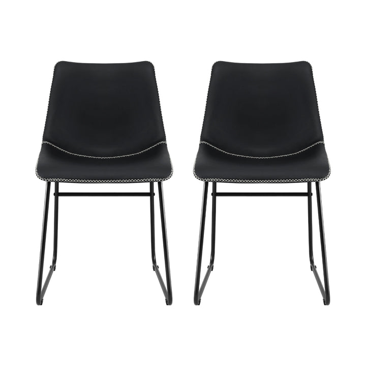 Hudson (Set of 2) Dining Chairs - Black - Homecoze