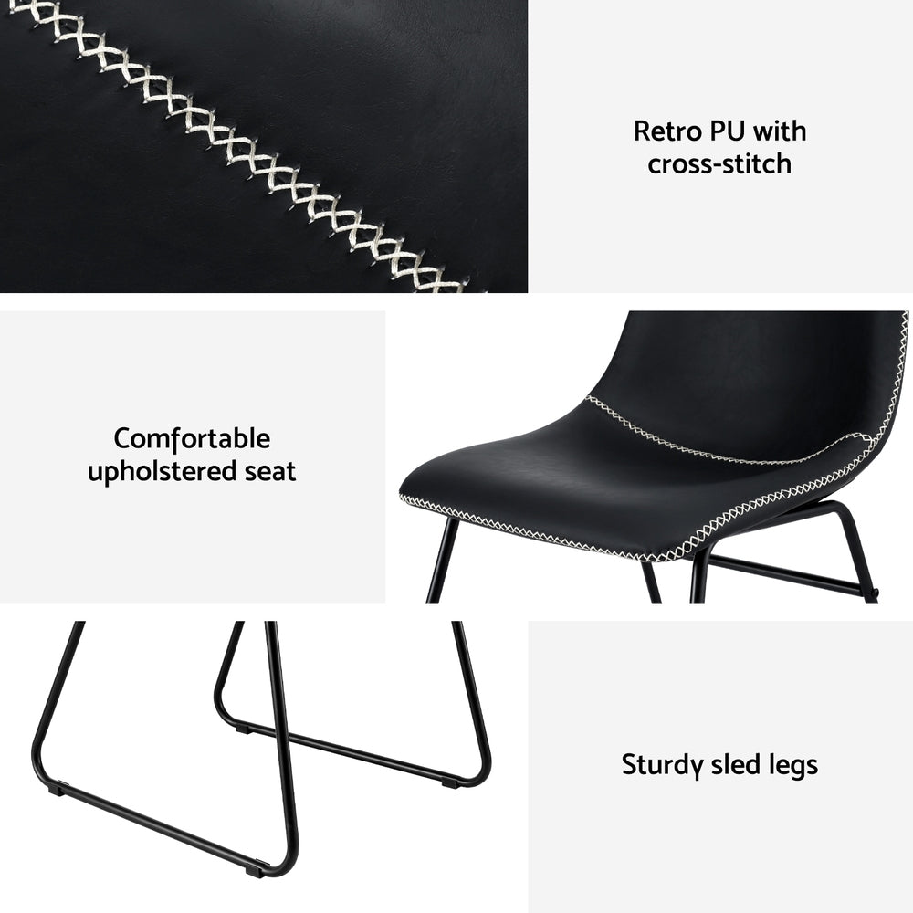 Hudson (Set of 2) Dining Chairs - Black - Homecoze