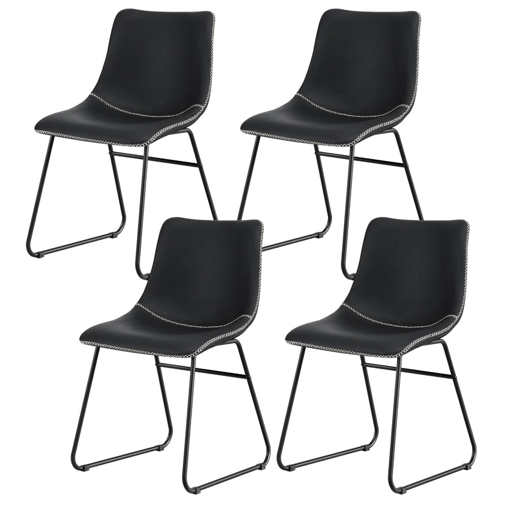 Hudson (Set of 4) Dining Chairs - Black - Homecoze