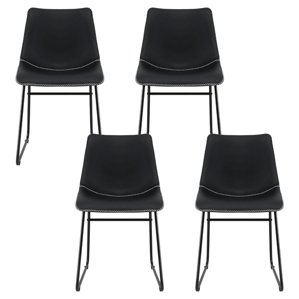 Hudson (Set of 4) Dining Chairs - Black - Homecoze