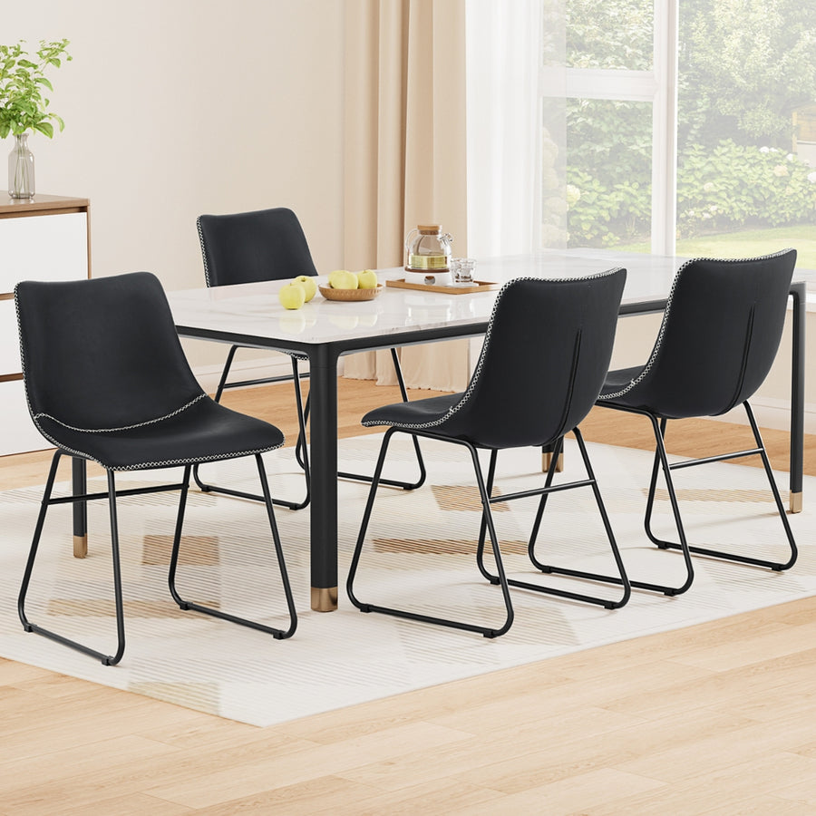 Hudson (Set of 4) Dining Chairs - Black - Homecoze