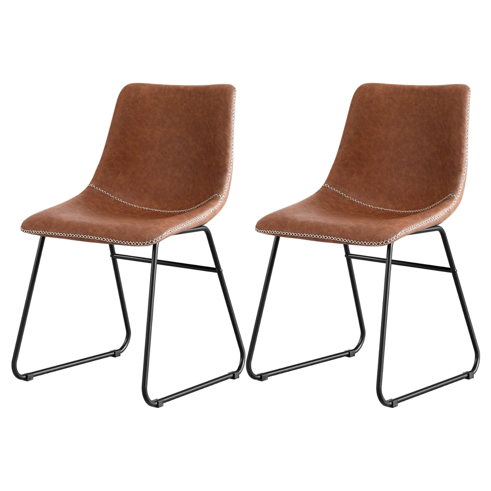 Hudson (Set of 2) Dining Chairs - Brown - Homecoze
