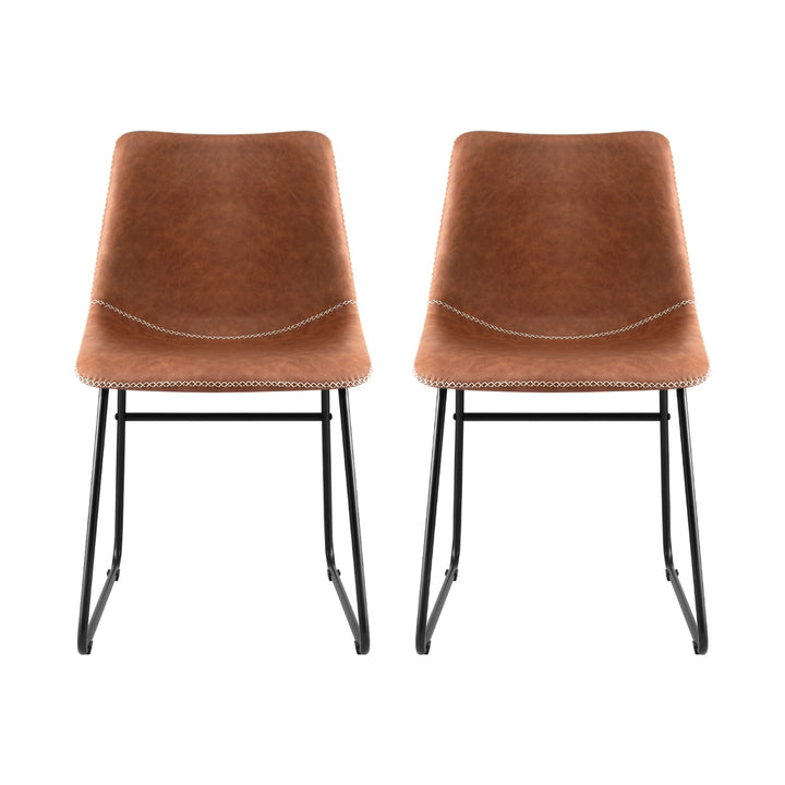 Hudson (Set of 2) Dining Chairs - Brown - Homecoze