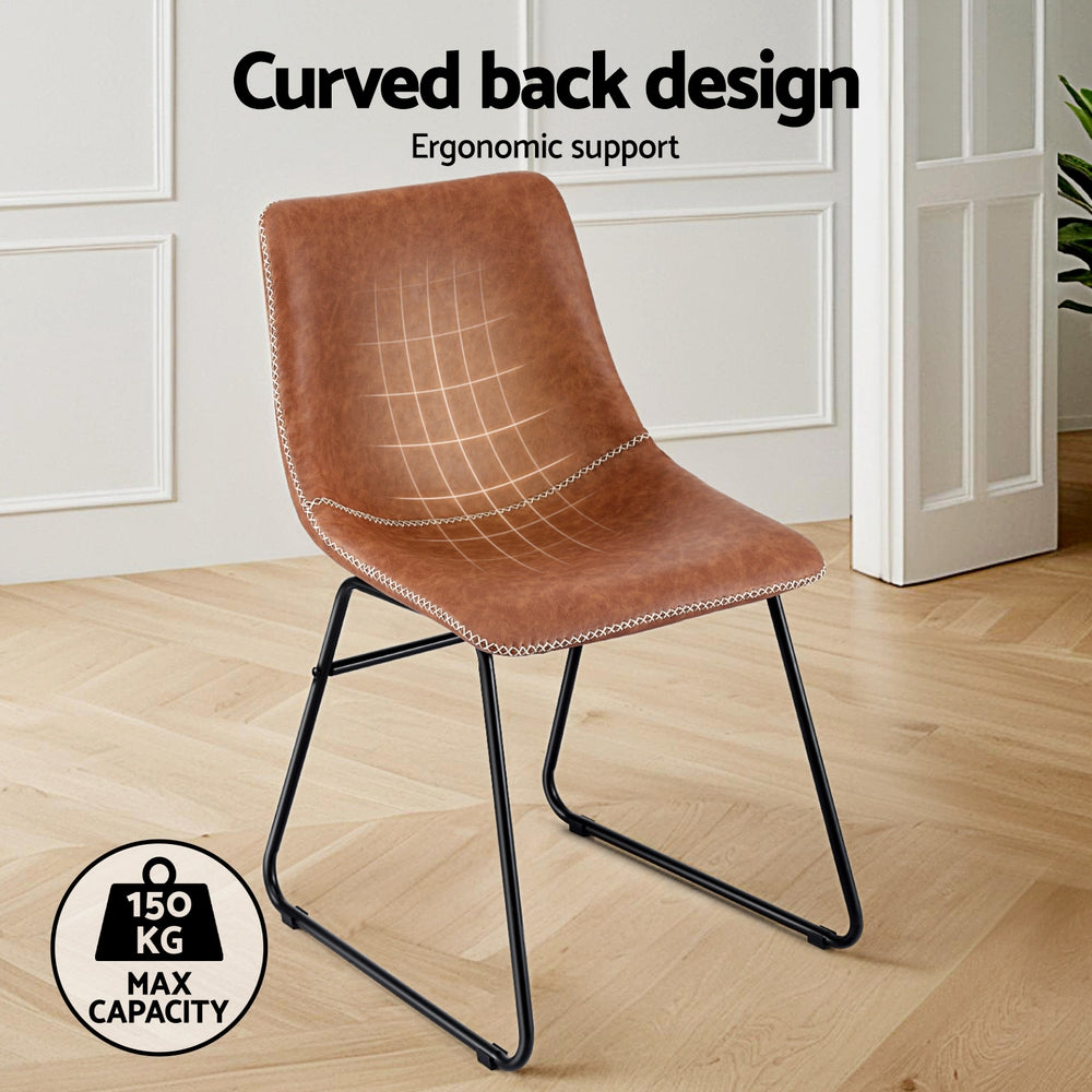 Hudson (Set of 2) Dining Chairs - Brown - Homecoze
