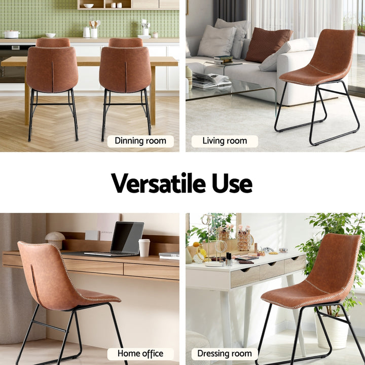 Hudson (Set of 2) Dining Chairs - Brown - Homecoze