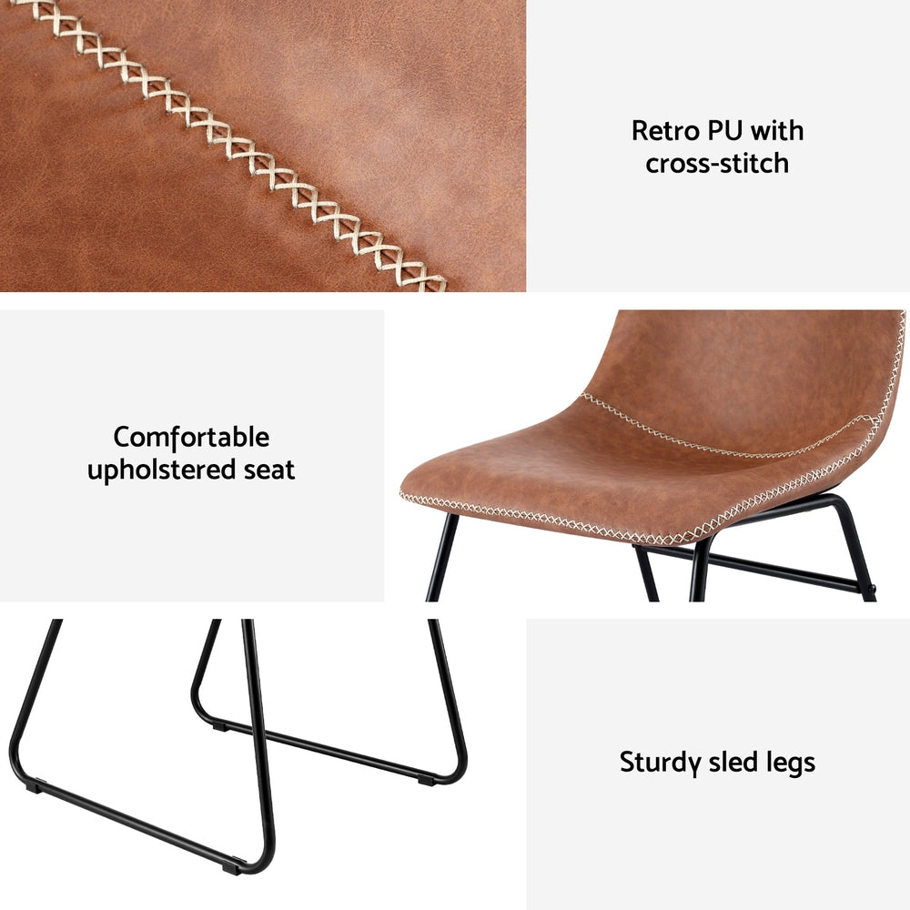 Hudson (Set of 2) Dining Chairs - Brown - Homecoze