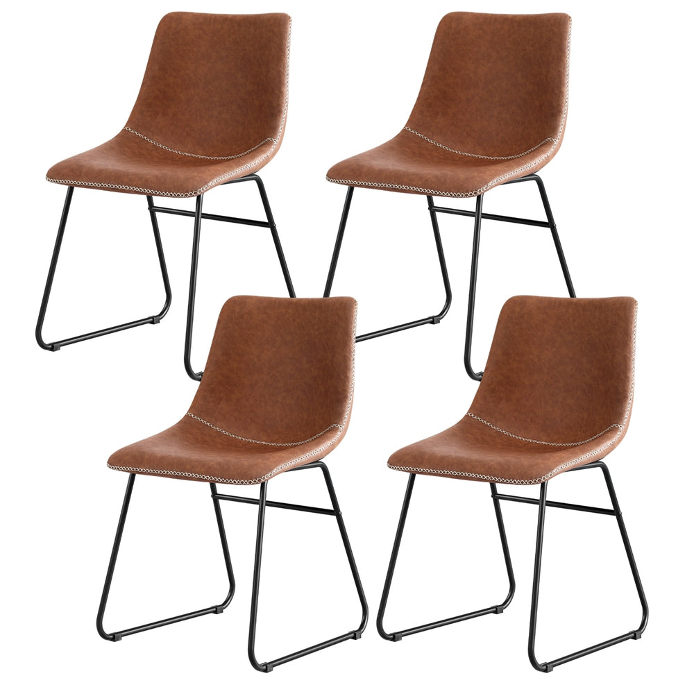 Hudson (Set of 4) Dining Chairs - Brown - Homecoze