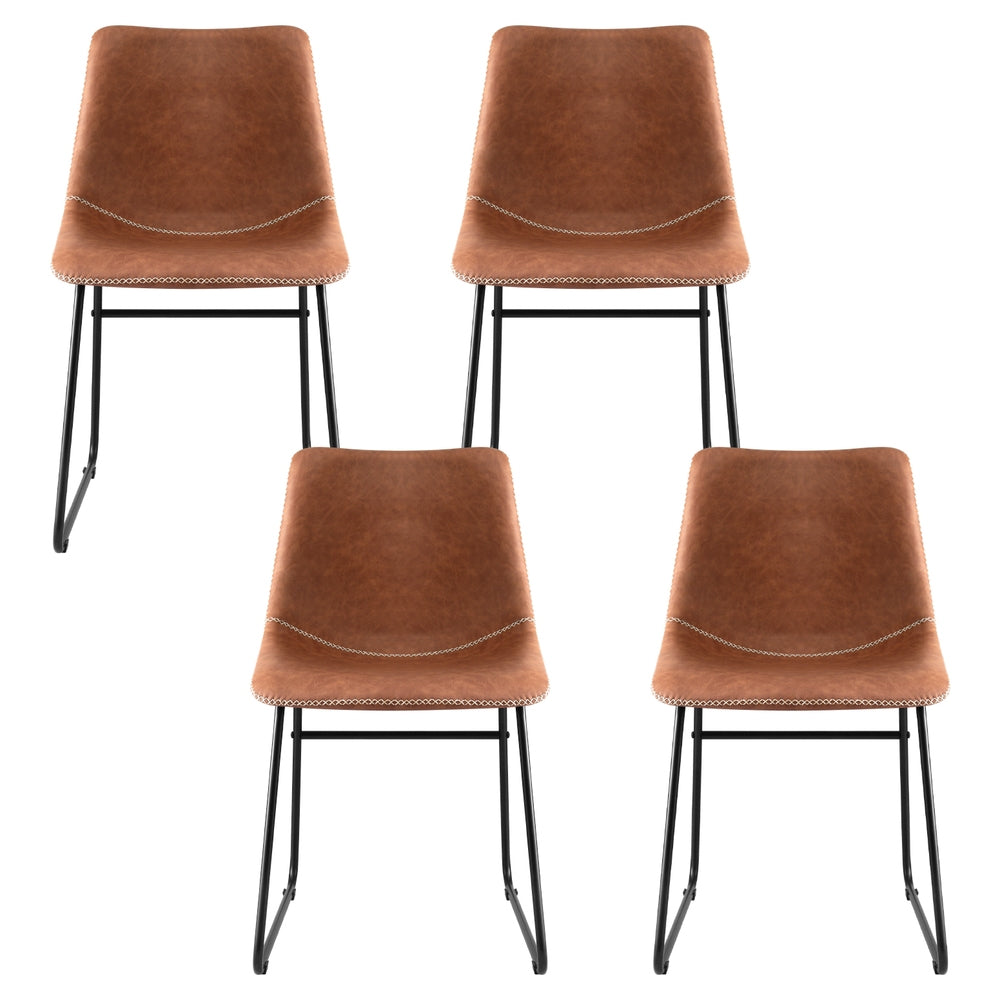 Hudson (Set of 4) Dining Chairs - Brown - Homecoze